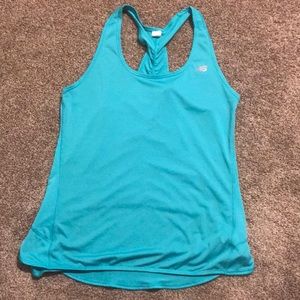 New Balance Teal Ruched Racer Back Tank